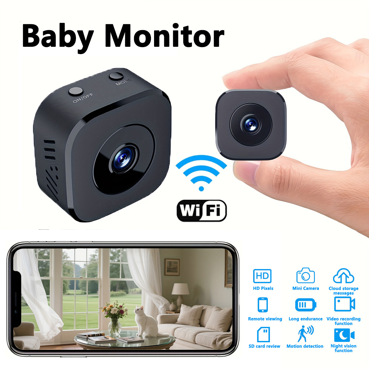 1080P HD Мини Wi-Fi камера Вну – обзор и цена Baby Monitor Sensor